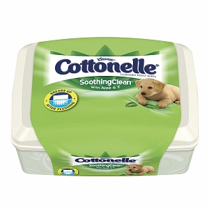 Cottonelle Flushable Moist Wipes Pop-Up Tub, Soothing Clean, 36 ea
