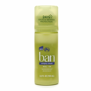 Ban Simply Clean Roll-On Antiperspirant & Deodorant, 3.5 fl oz